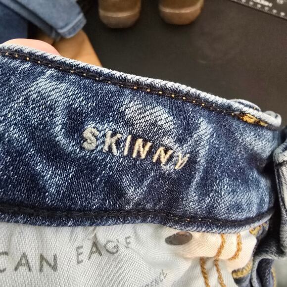 American Eagle Men's Distressed Next Level Airflex Skinny Jeans Size 29x30 - Picture 7 of 14